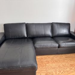 IKEA Black Leather Sofa
