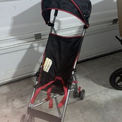 Babies R Us Stroller With Canopy Red/Black 