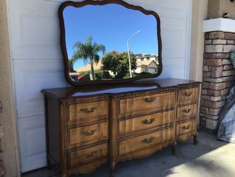 Antique French Provincial Dresser with Mirror