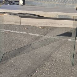 Glass Console Table in Dark Taupe