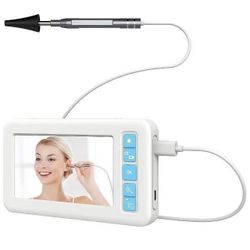 Digital Otoscope with 6 Adjustable LED Light, 0.15 Inch Ear Cleaner Camera Lens, Endoscope Ear Scope with 4.3 Inches Screen, Ear Wax Removal Camera wi