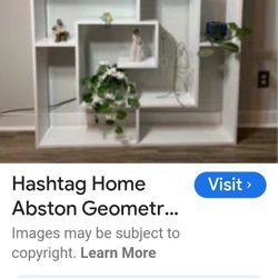 White Designer Geometric Bookshelves 