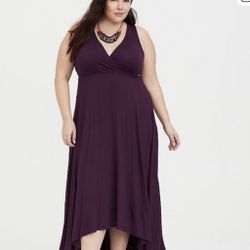 Brand New Torrid Deep Purple High Low Maxi Dress - Size 10