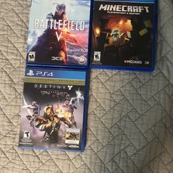 Battle field V, minecraft playstation 4 edition, destiny the taken king