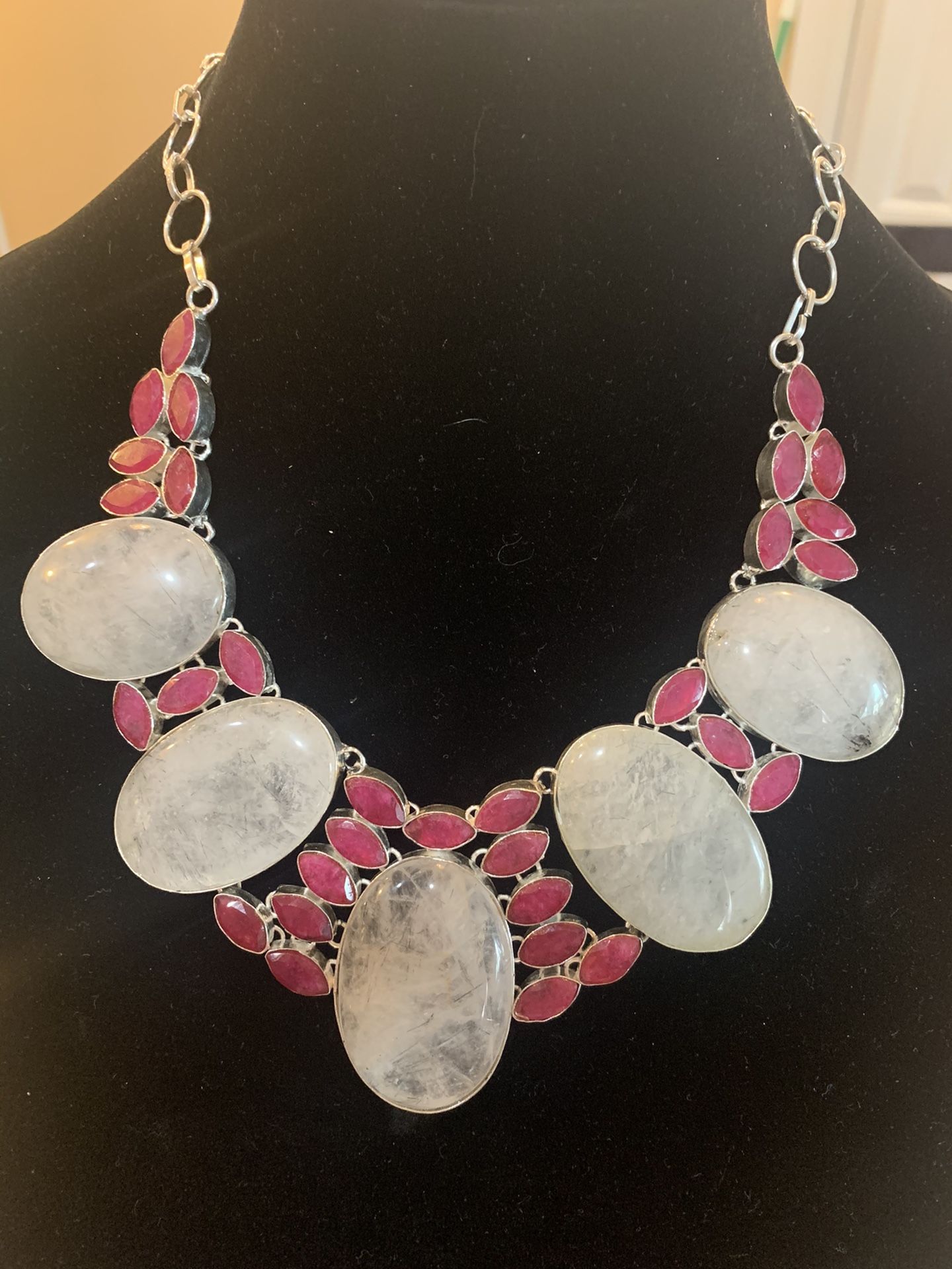 Huge statement sterling silver necklace