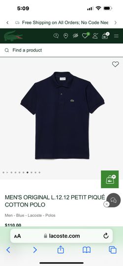 Lacoste Men’s Navy Cotton Polo XL