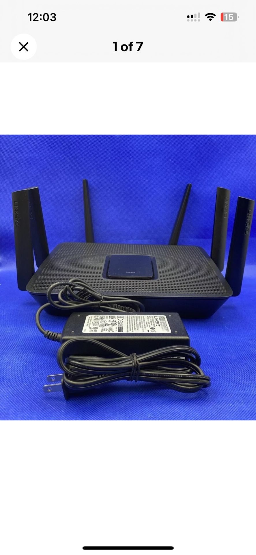 Linksys EA9300 Wireless Router, Tri-band 5 Port WiFi - Black