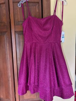 Brand new Magenta Glitter Skater Mini Dress
