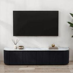 Black Sintered Stone Top TV Stand Console Mueble Para TV Television Venta Furniture Sale Muebles