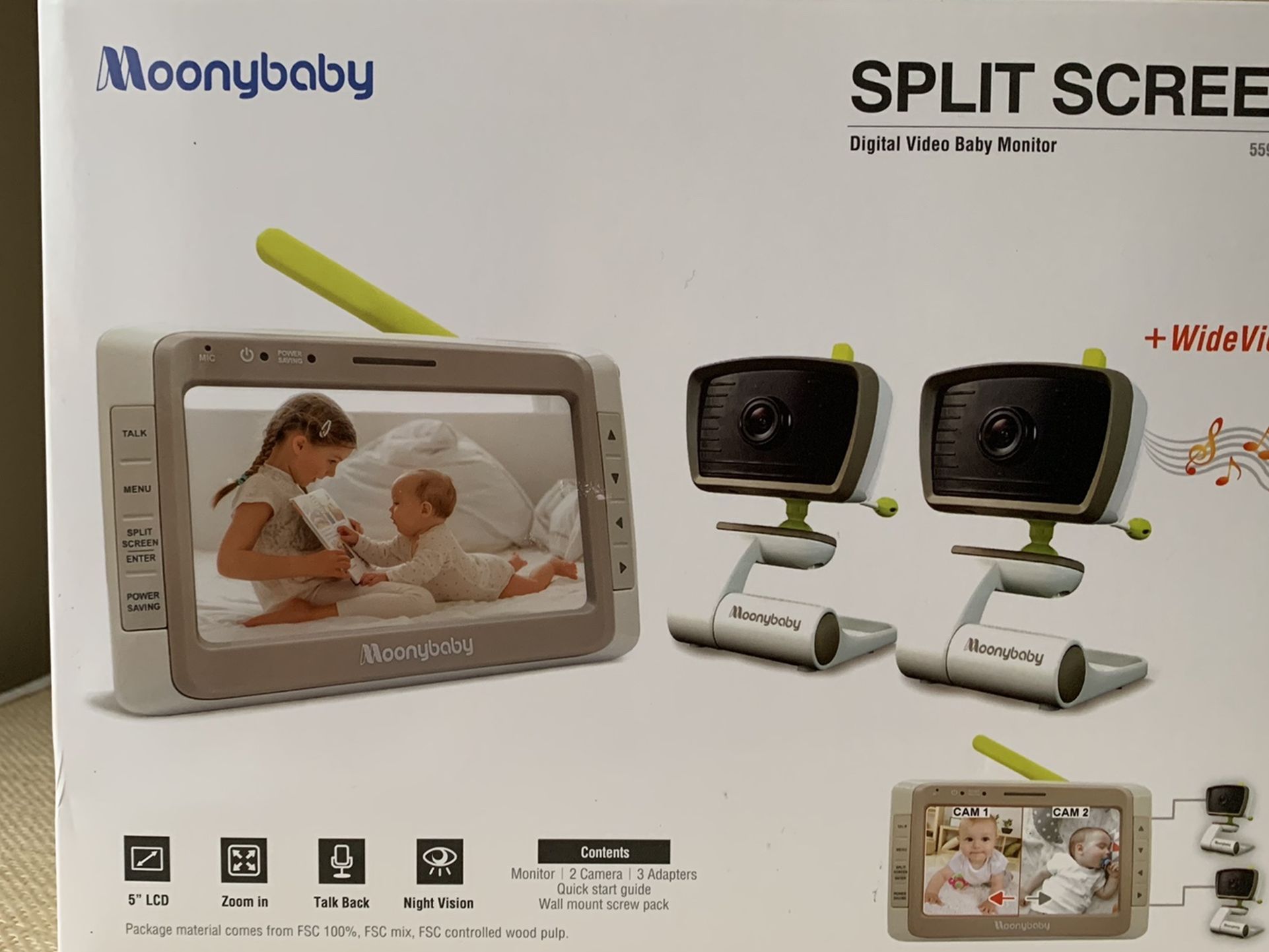Moonybaby Split Screen Baby Monitor