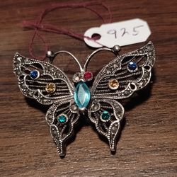 Sterling Silver butterfly brooch