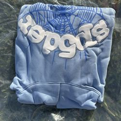 Sp5der Hoodie Sky Blue