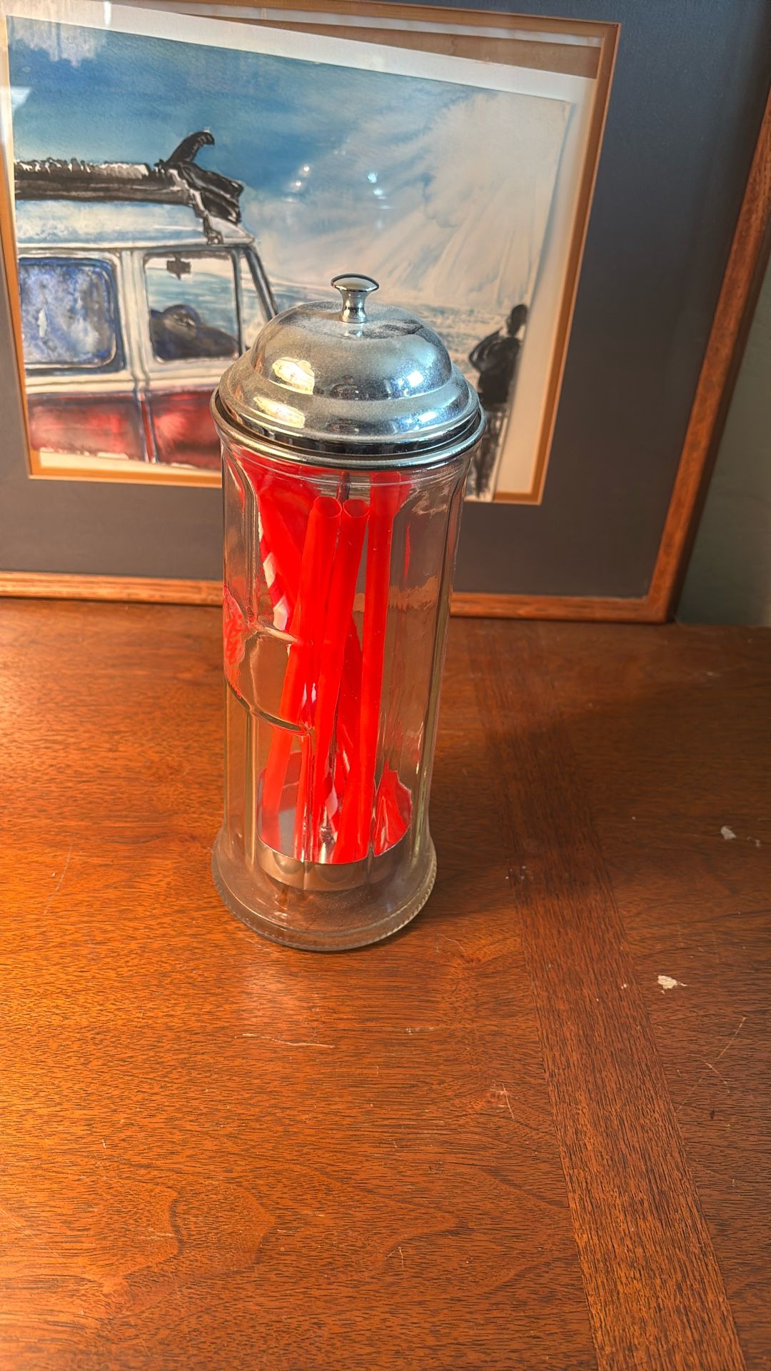 Retro Glass Straw holder
