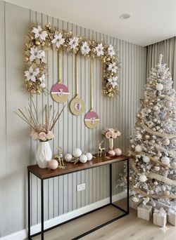 ✨ JOY Wall Ornaments Set – Pink & Gold (3 pcs)