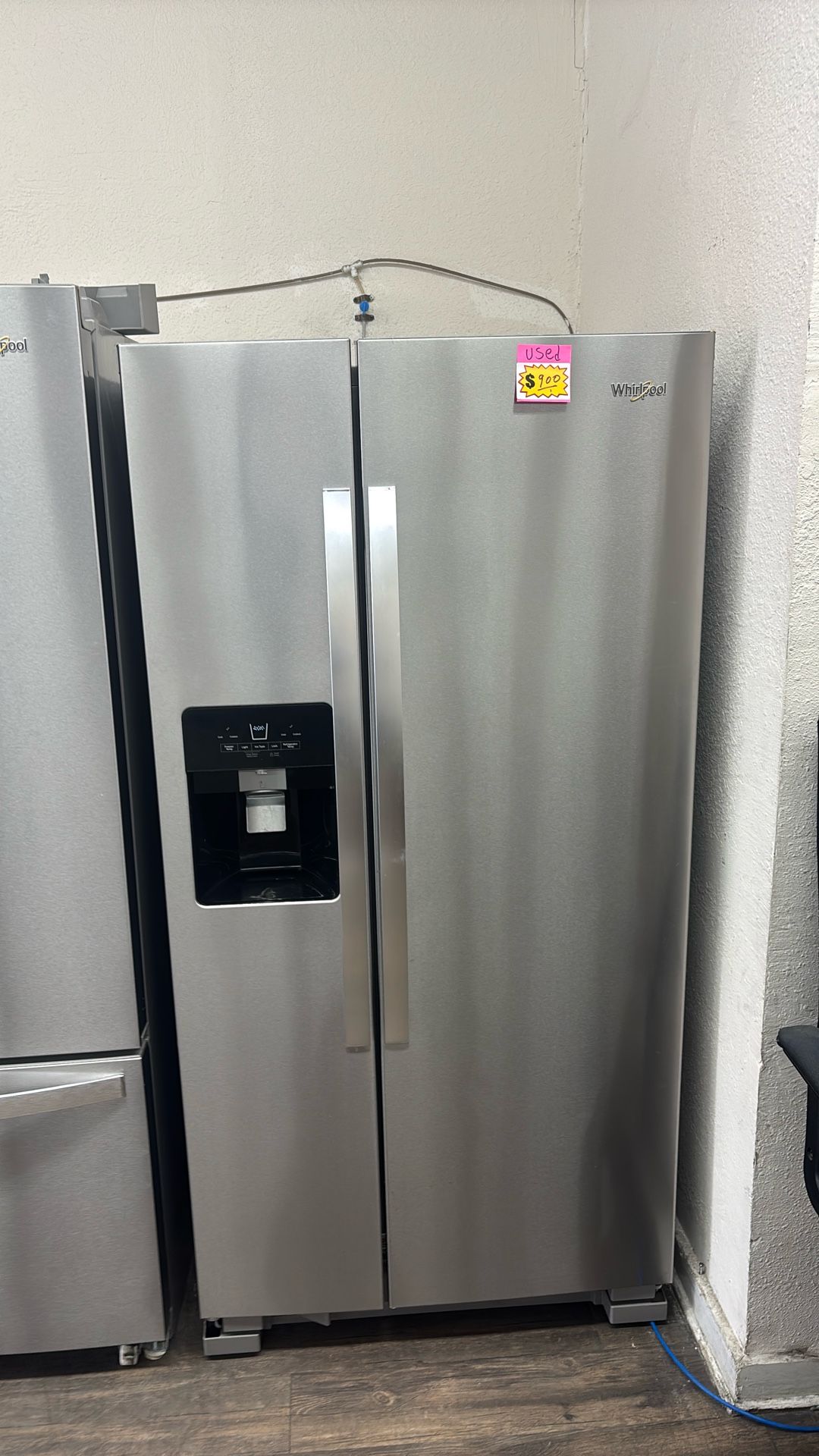 WHIRLPOOL SIDE BY SIDE STAINLESS STEEL REFRIGERATOR