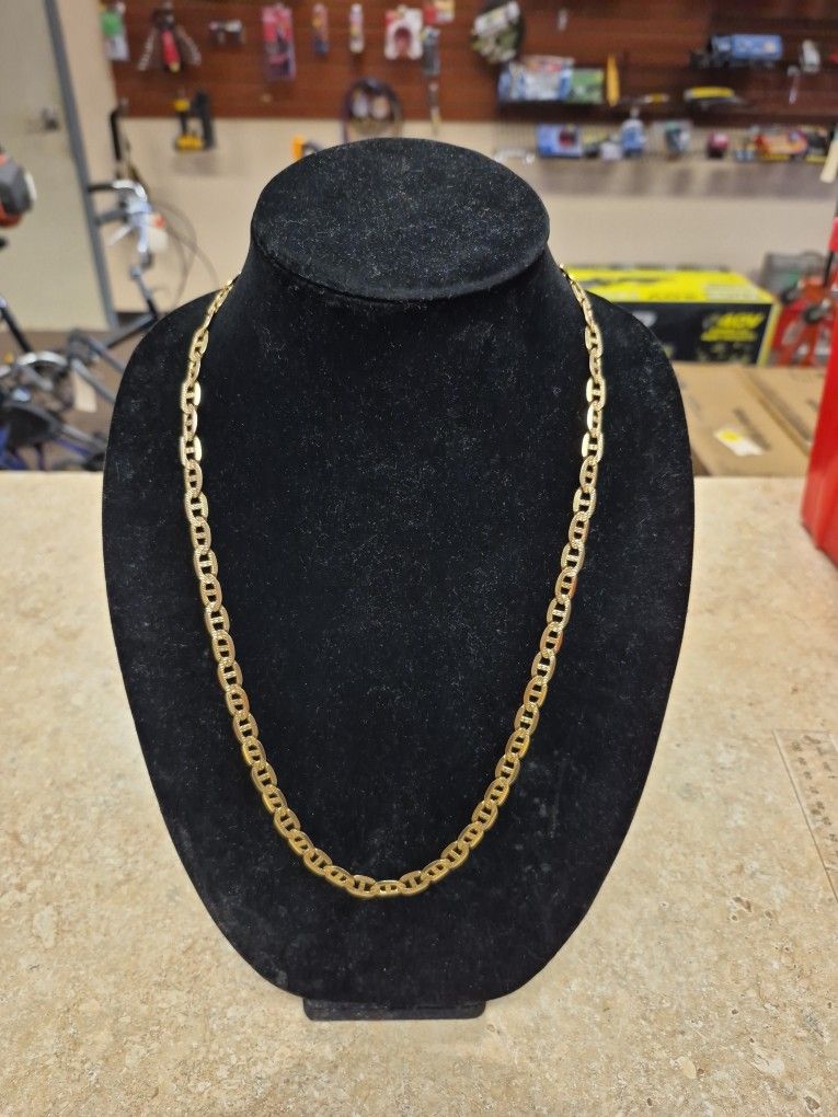 14k Yellow Gold Anchor Link Necklace 26"