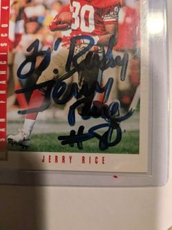 NEW $225 Signed Card To Rudy Jerry Rice
