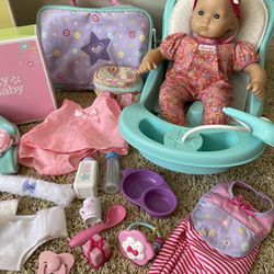 American Girl Bitty Baby Doll Lot Accessories Bath Baby Bag 