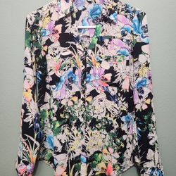 Express The Portofino Shirt Floral Button Front Blouse, Size XS