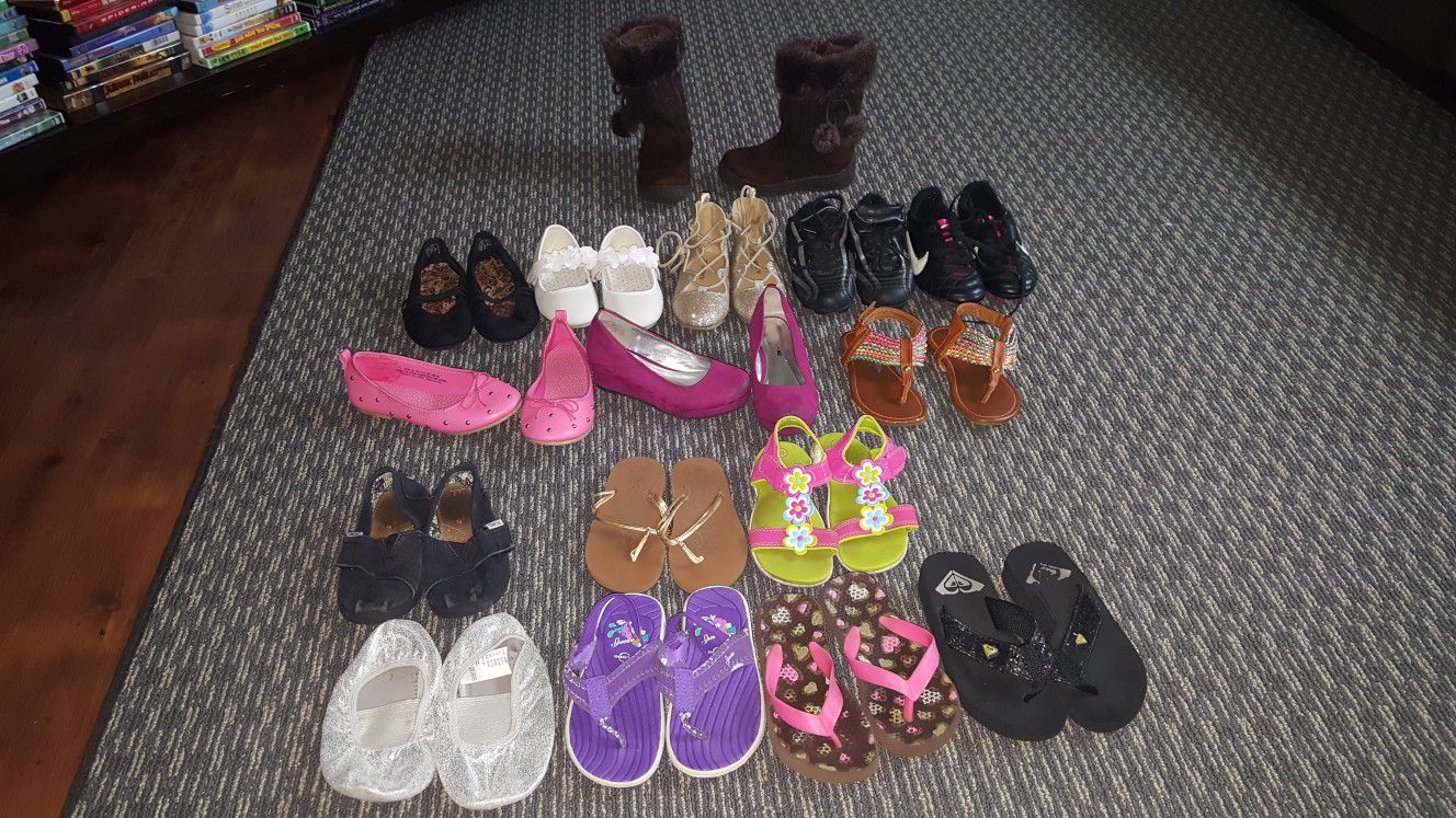 Girls Size 11 Flip Flops, Sandals, Dress Shoes, Boots, Cleats, Jordans, Nike Shoes