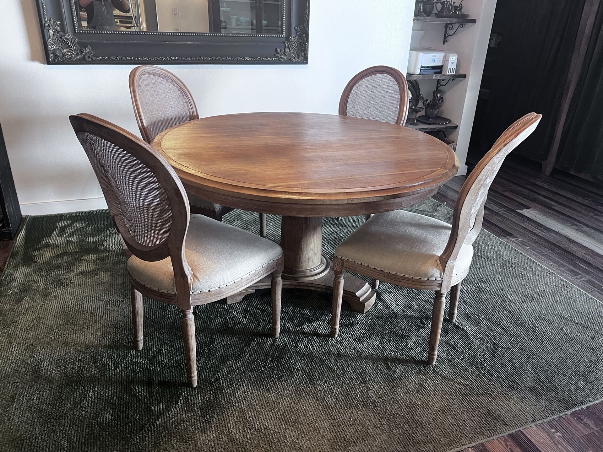 Dining table and chairs