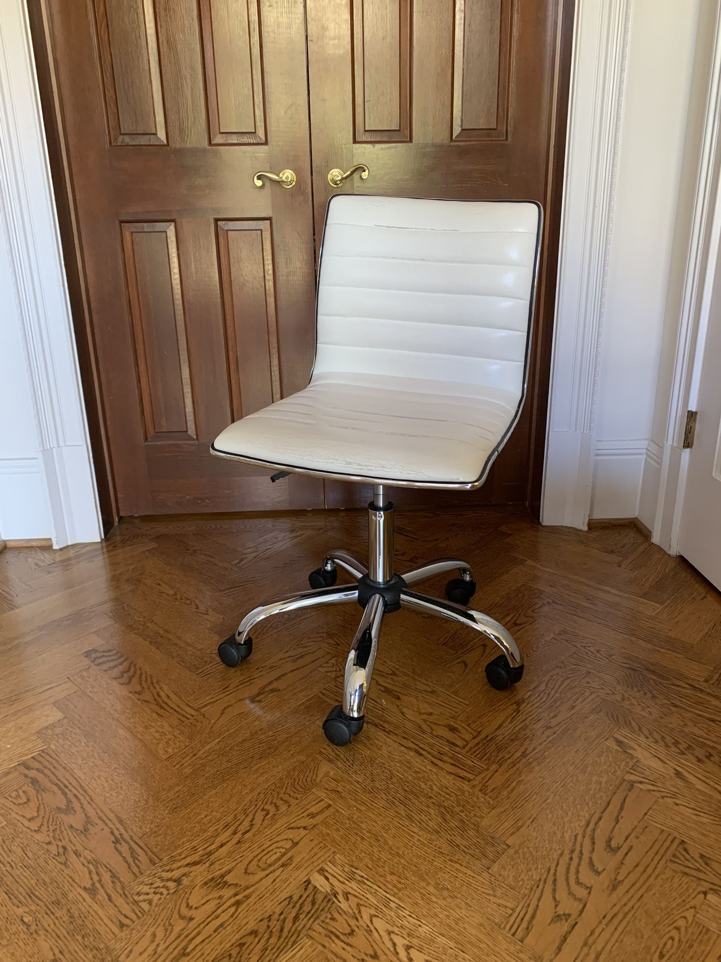 White leather office chair