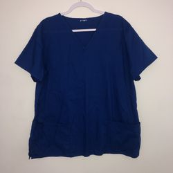 Dark Blue Nurses Scrub Top With Two Pockets 