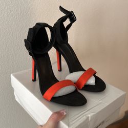 Red/Black Velvet Heels 