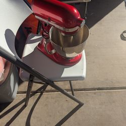 Red Kitchen Aide Mixer With Attachments