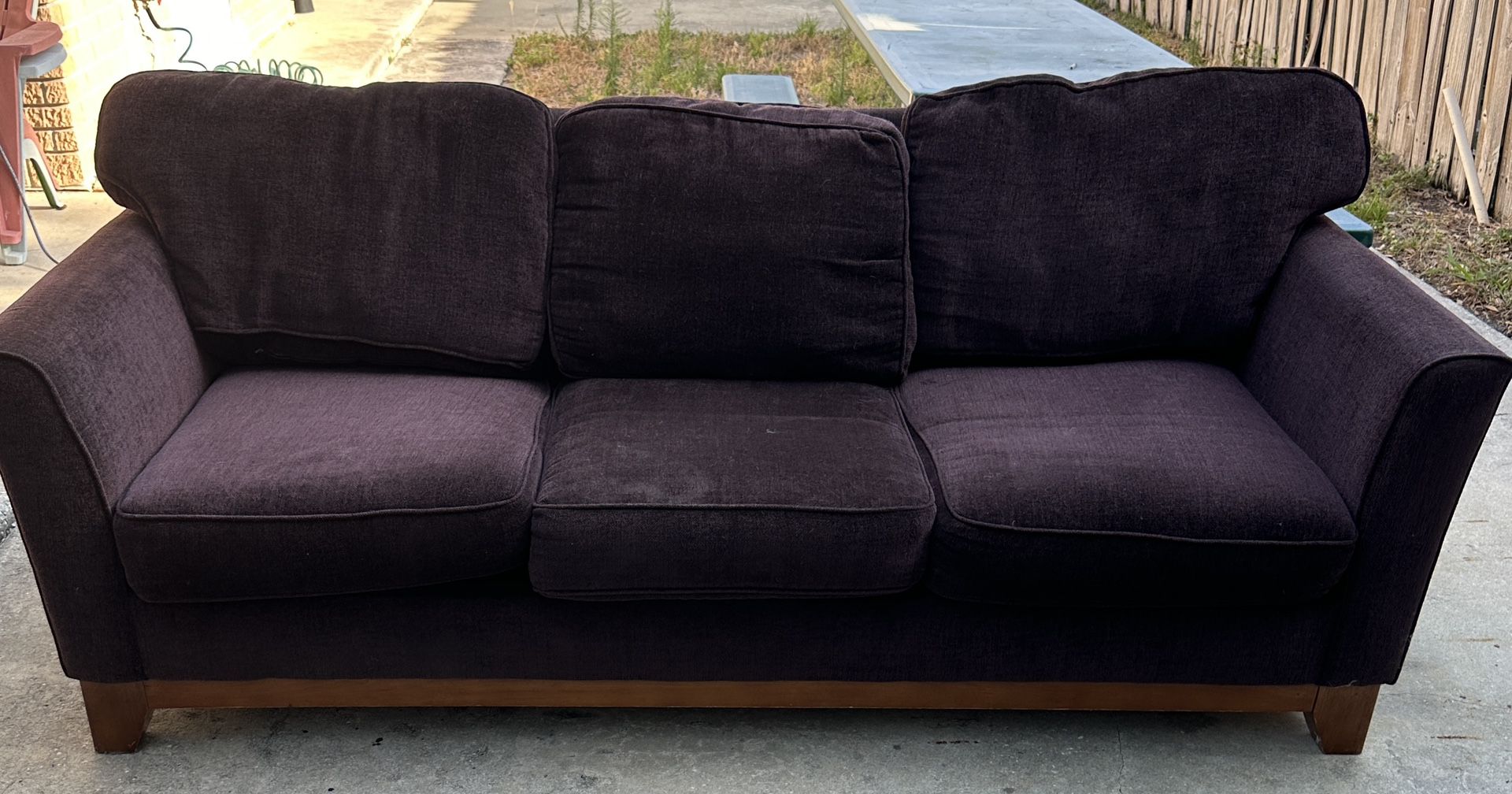 Free Brown Hide-a-bed 3 Seater Sofa Couch 
