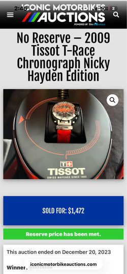 Tissot T-Race Nicky Hayden Limited Edition Chronograph Numbered #4521/4999