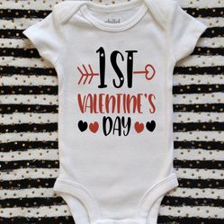 1st Valentines Day Onesie