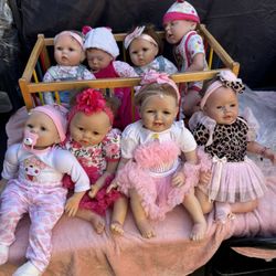 Reborn Baby Dolls With Crib Lot 