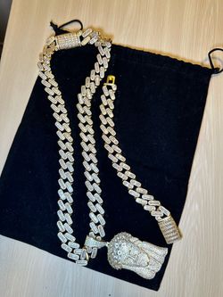 💎 Men's Iced-Out Jesus Piece Chain & Bracelet Set – Gold Over .925 Silver