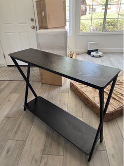 Modern Solid Wood Console Table / Sofa Table – Black