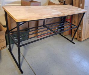 Solid wood top work table