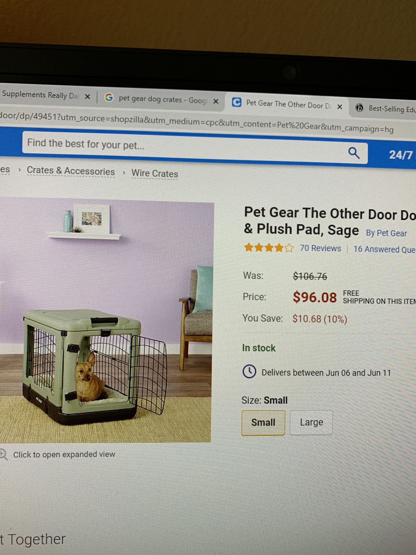 Dog crate up to 30 lb dogs