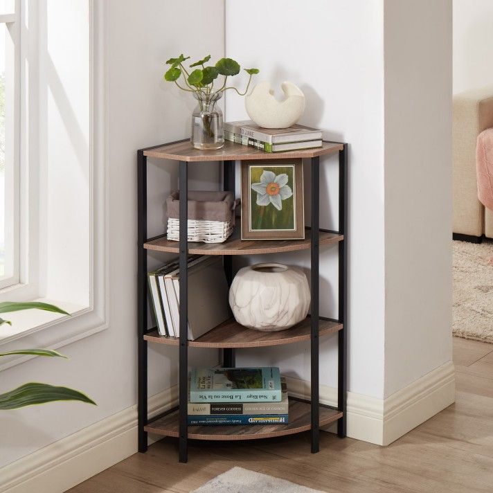 Multipurpose 4-Tier Corner Shelf For Kitchen,Home Office,living Room,Small Space