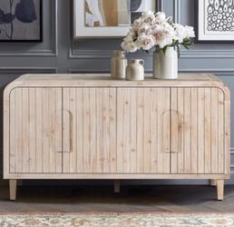 Light Wood Sideboard with Arched Door Handles