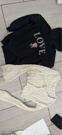 girls size 8 sweatshirt and cardigan