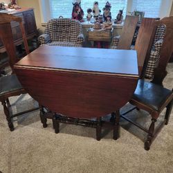Antique Drop Leaf Table And Chairs