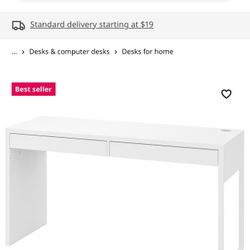 Free Ikea 2  White Desk Micke Pick Up Today