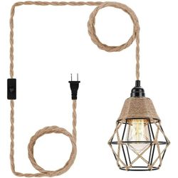 Farmhouse / Industrial Plug-In Pendant Light