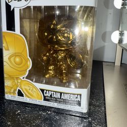 Funko Pop! Marvel Studios Gold Captain America Vinyl Figure