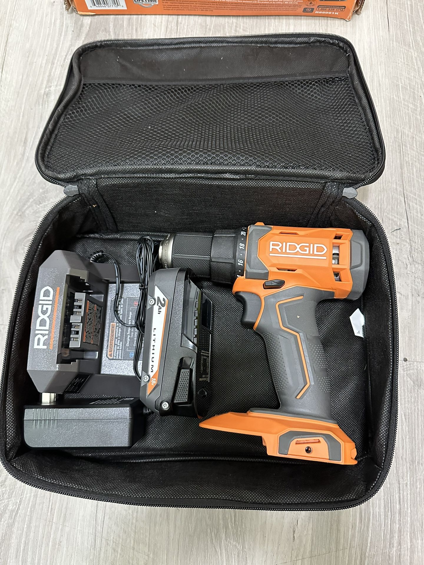RIDGID 18V Cordless 1/2 in. Drill/Driver Kit with (1) 2.0 Ah Battery and Charger