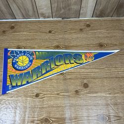 Vintage NBA Golden State Warriors Basketball Pennant WINCRAFT 1990's 30x12”