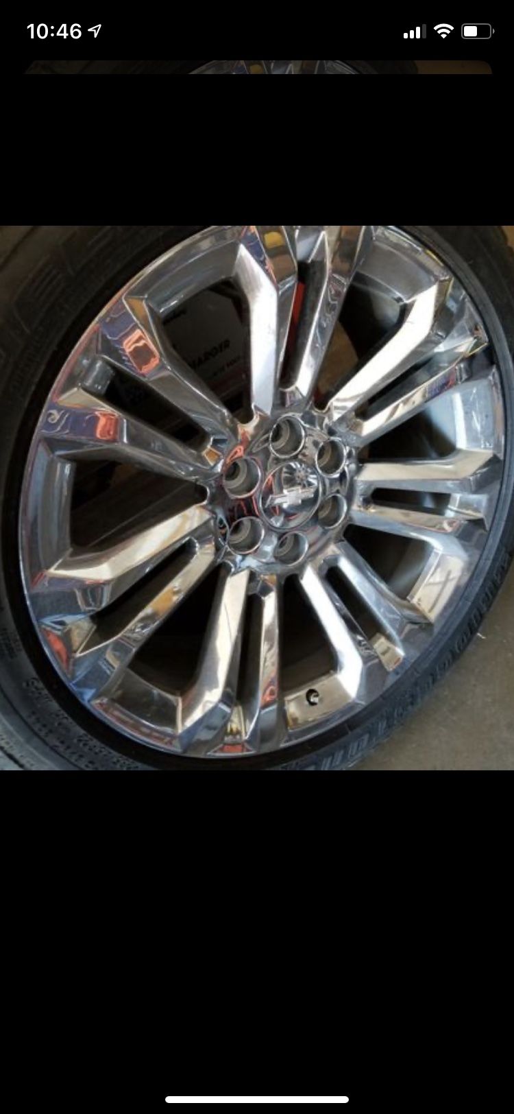 22in OEM Chevy LTZ Chrome Wheels and New Bridgestone Tires