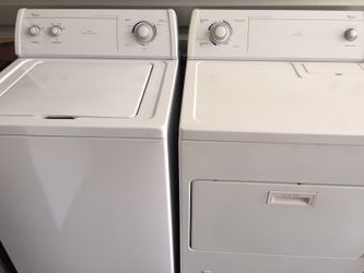 Whirlpool top load washer and gas dryer combo