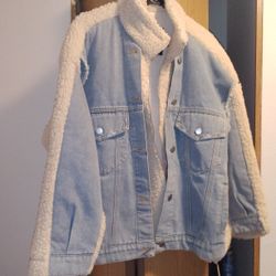 Xl Unique Fur & Jean Jacket NWT