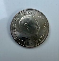 1967 Denmark Silver 10 Kroner Coin  Wedding of Princess Benedikte